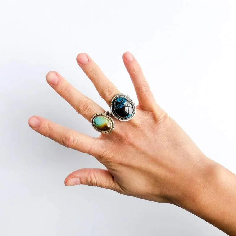 Turquoise Ring with Dotted Setting Size 5.75