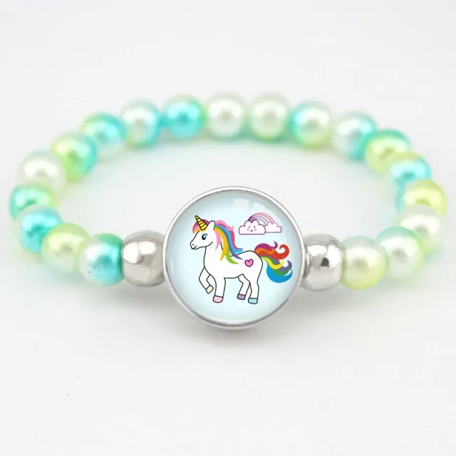 Unicorn Beads Bracelets Mermaid Trendy Jewelry Women Girls Birthday Party Gift Many Styles