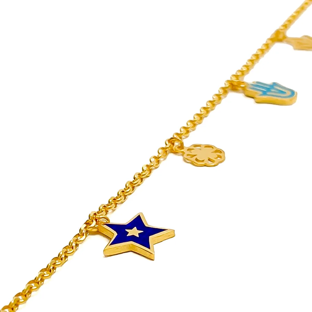 Unique Charm 21k Fancy Bracelet