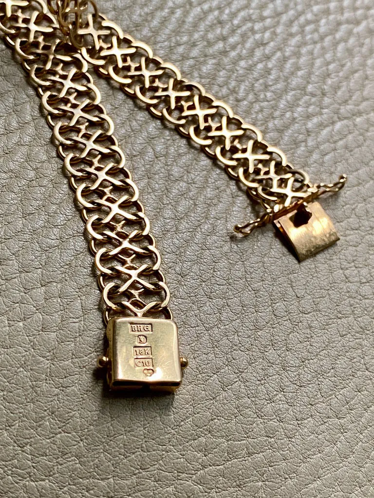 Unique! Figure 8 link bracelet in 18k gold - Swedish vintage 1977 - 7.9 inch length