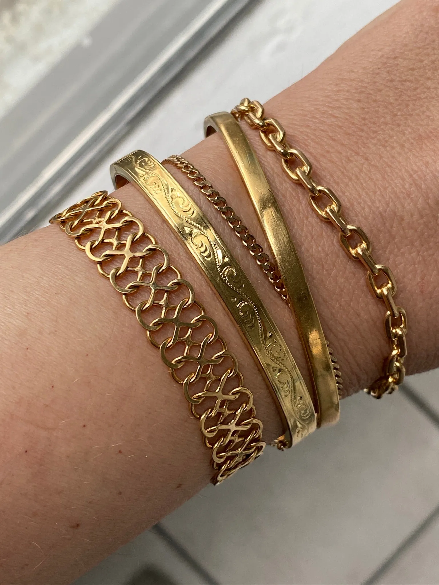 Unique! Figure 8 link bracelet in 18k gold - Swedish vintage 1977 - 7.9 inch length