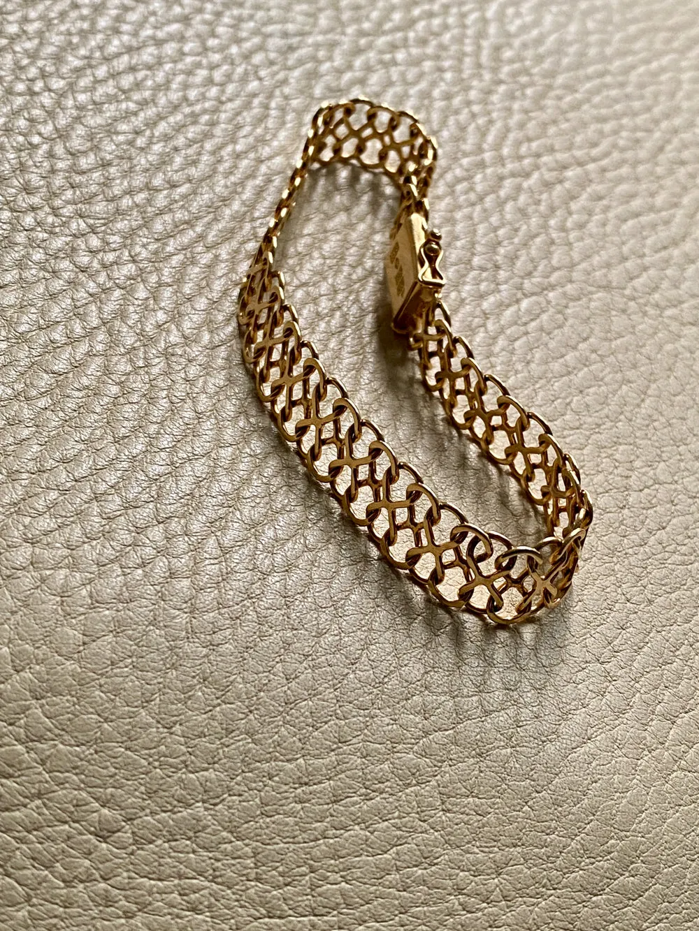 Unique! Figure 8 link bracelet in 18k gold - Swedish vintage 1977 - 7.9 inch length