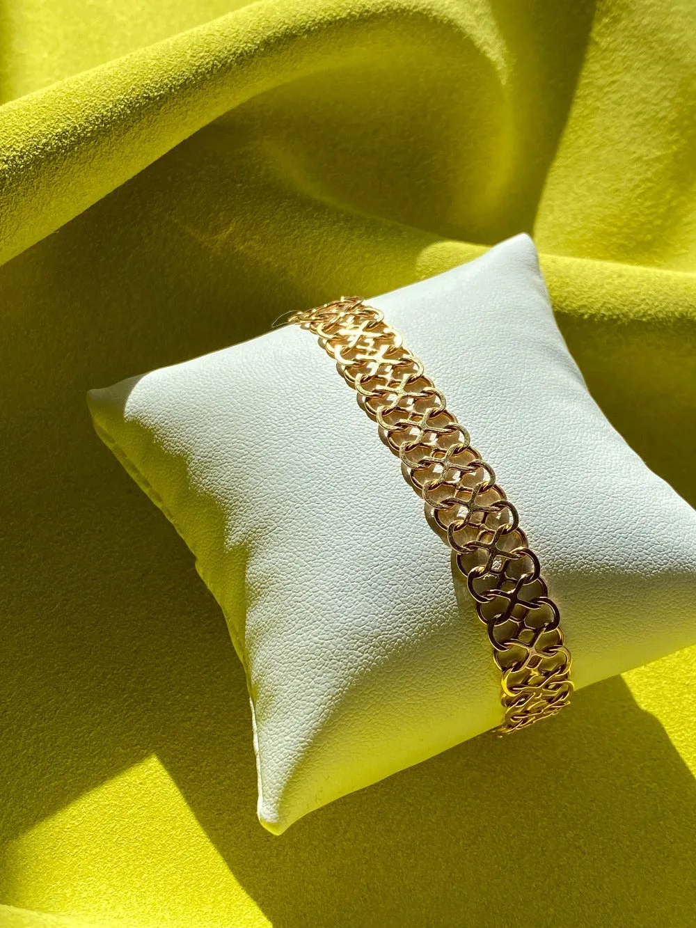 Unique! Figure 8 link bracelet in 18k gold - Swedish vintage 1977 - 7.9 inch length