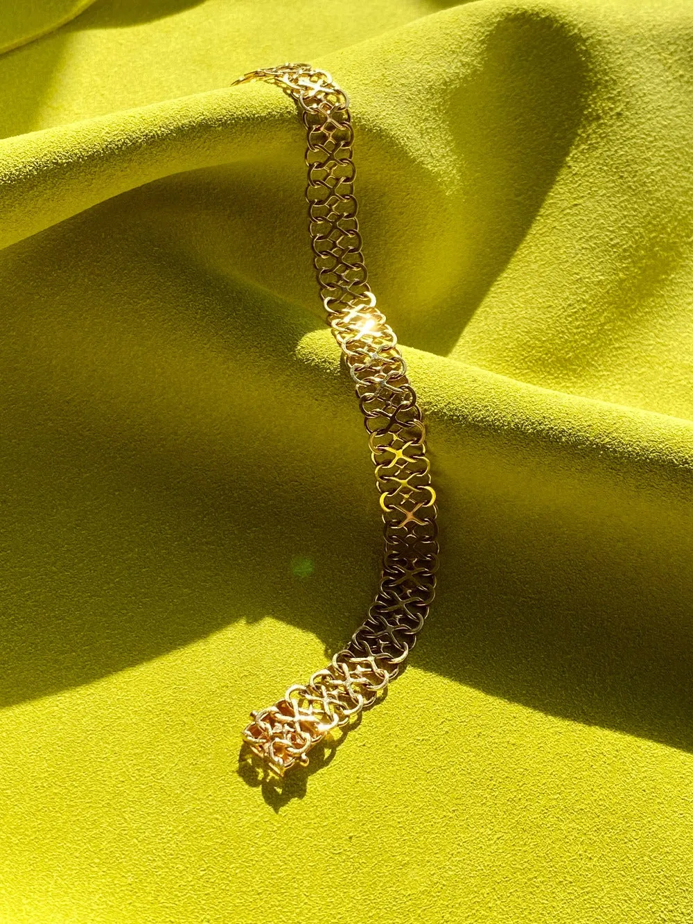 Unique! Figure 8 link bracelet in 18k gold - Swedish vintage 1977 - 7.9 inch length