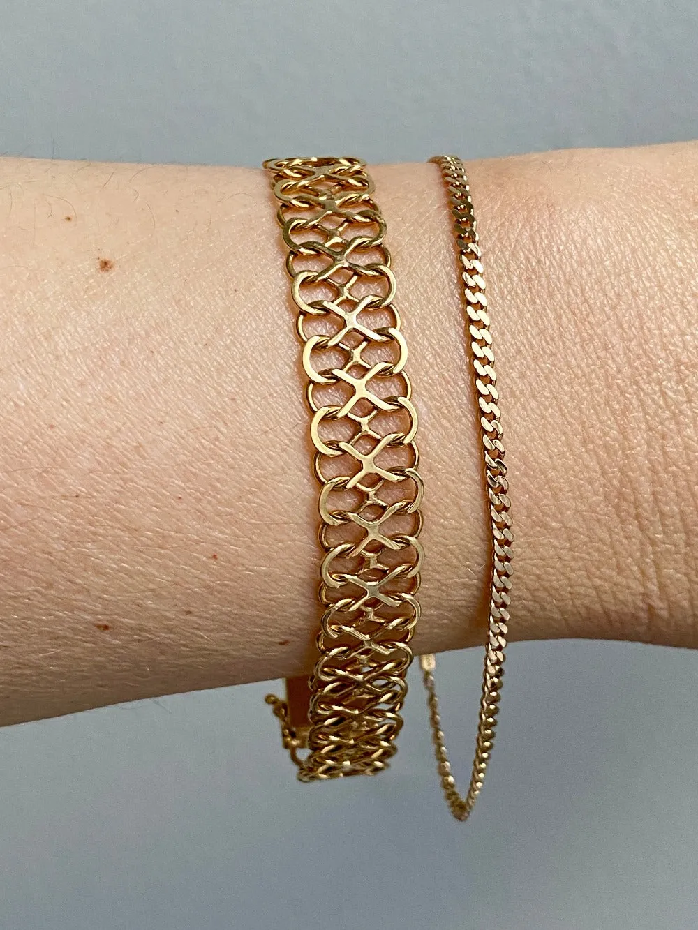 Unique! Figure 8 link bracelet in 18k gold - Swedish vintage 1977 - 7.9 inch length