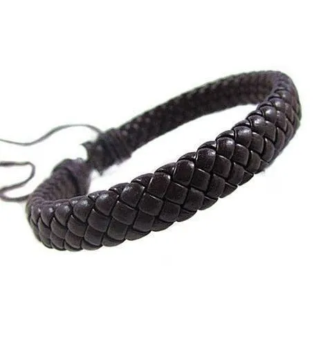 Unisex Leather Bracelet Bangle Cuff Rope Adjustable Good Gifts for Friends Parents Children