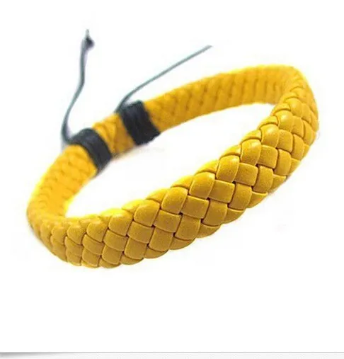 Unisex Leather Bracelet Bangle Cuff Rope Adjustable Good Gifts for Friends Parents Children