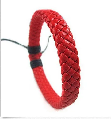 Unisex Leather Bracelet Bangle Cuff Rope Adjustable Good Gifts for Friends Parents Children