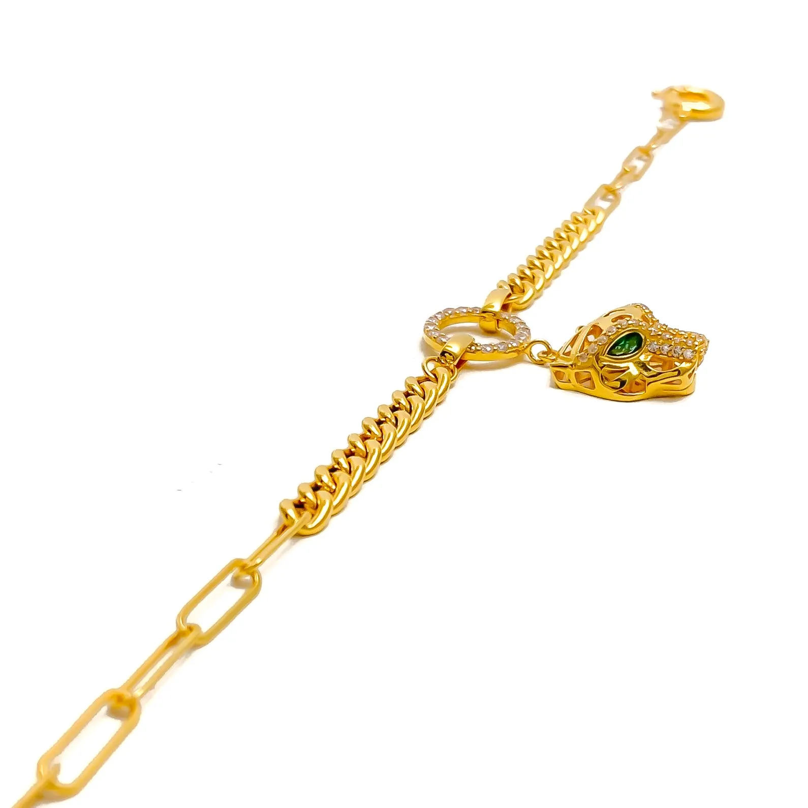 Vibrant Adorned 21k Gold CZ Bracelet