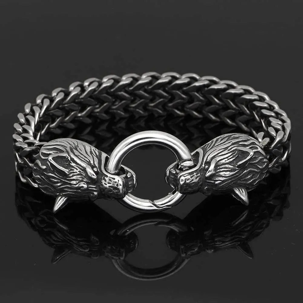Viking Nordic Geri & Freki Stainless Steel Bracelet
