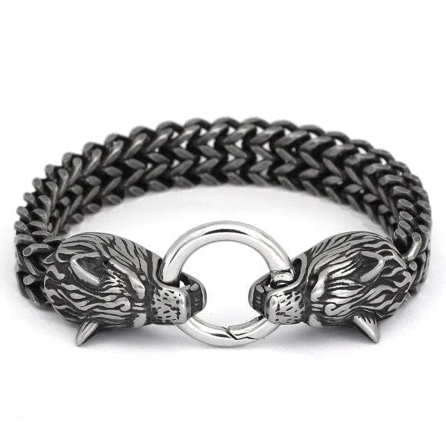Viking Nordic Geri & Freki Stainless Steel Bracelet