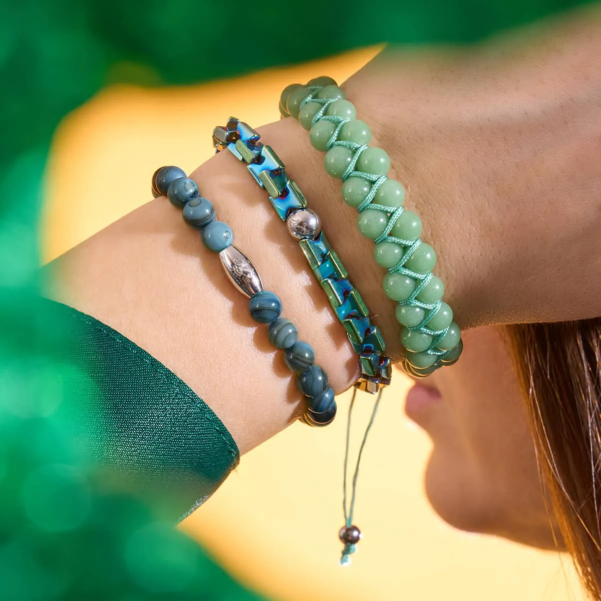 Viridian Kelp x Silver | Abalone Bracelet