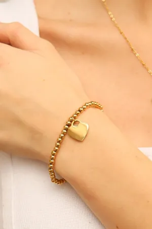 Waterproof Beaded Heart Bracelet