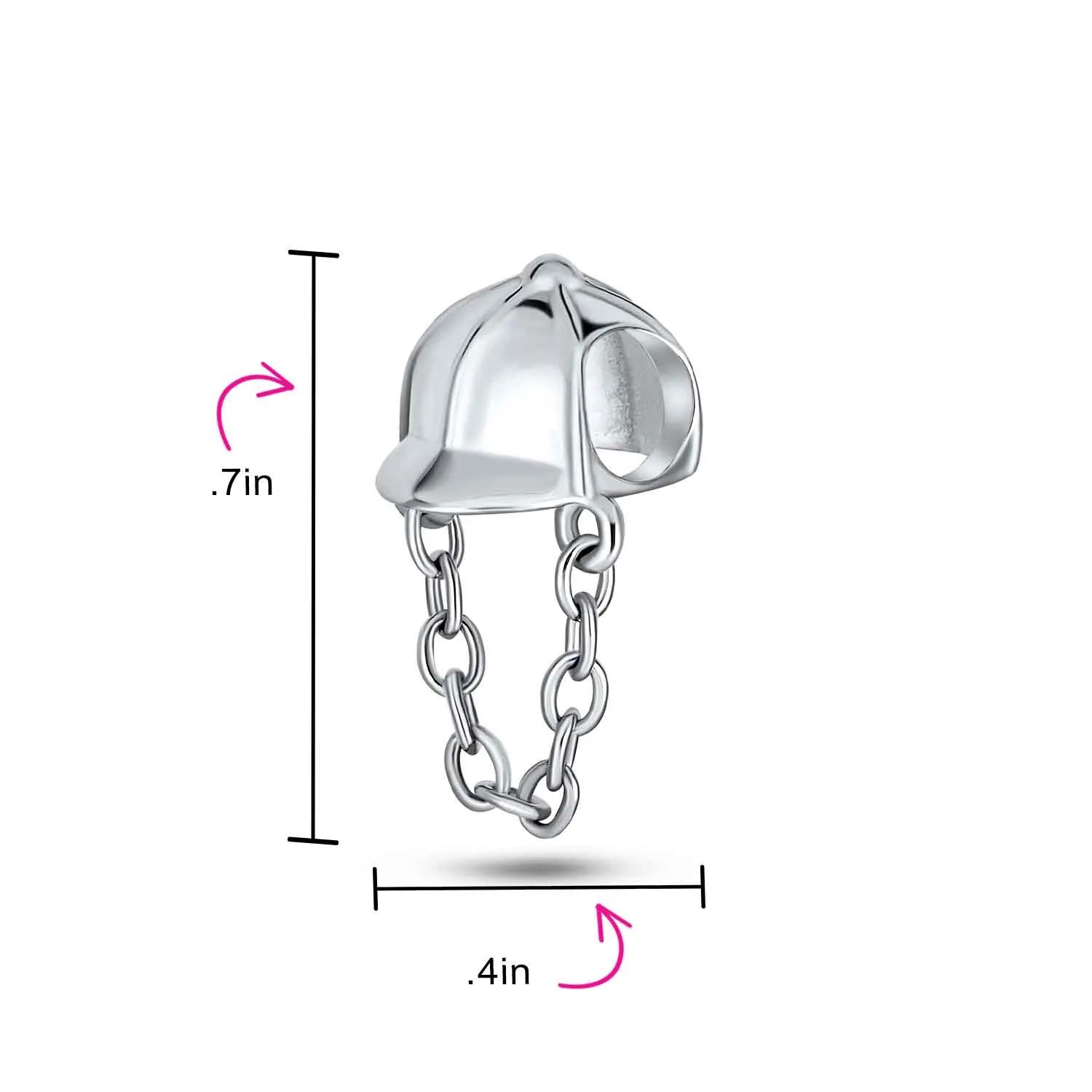 Western Horse Jockey Equestrian Charm Bead Sterling Silver for Bracelets