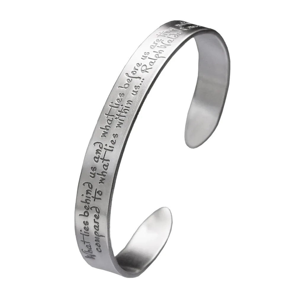 What Lies Within - Ralph Waldo Emerson Cuff Bracelet