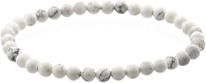 White Howlite Bracelet - 4mm