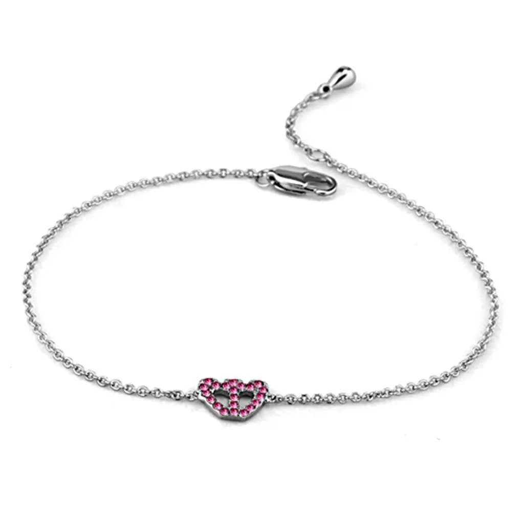 Women's Bracelets - LO3229 - Rhodium Brass Bracelet with