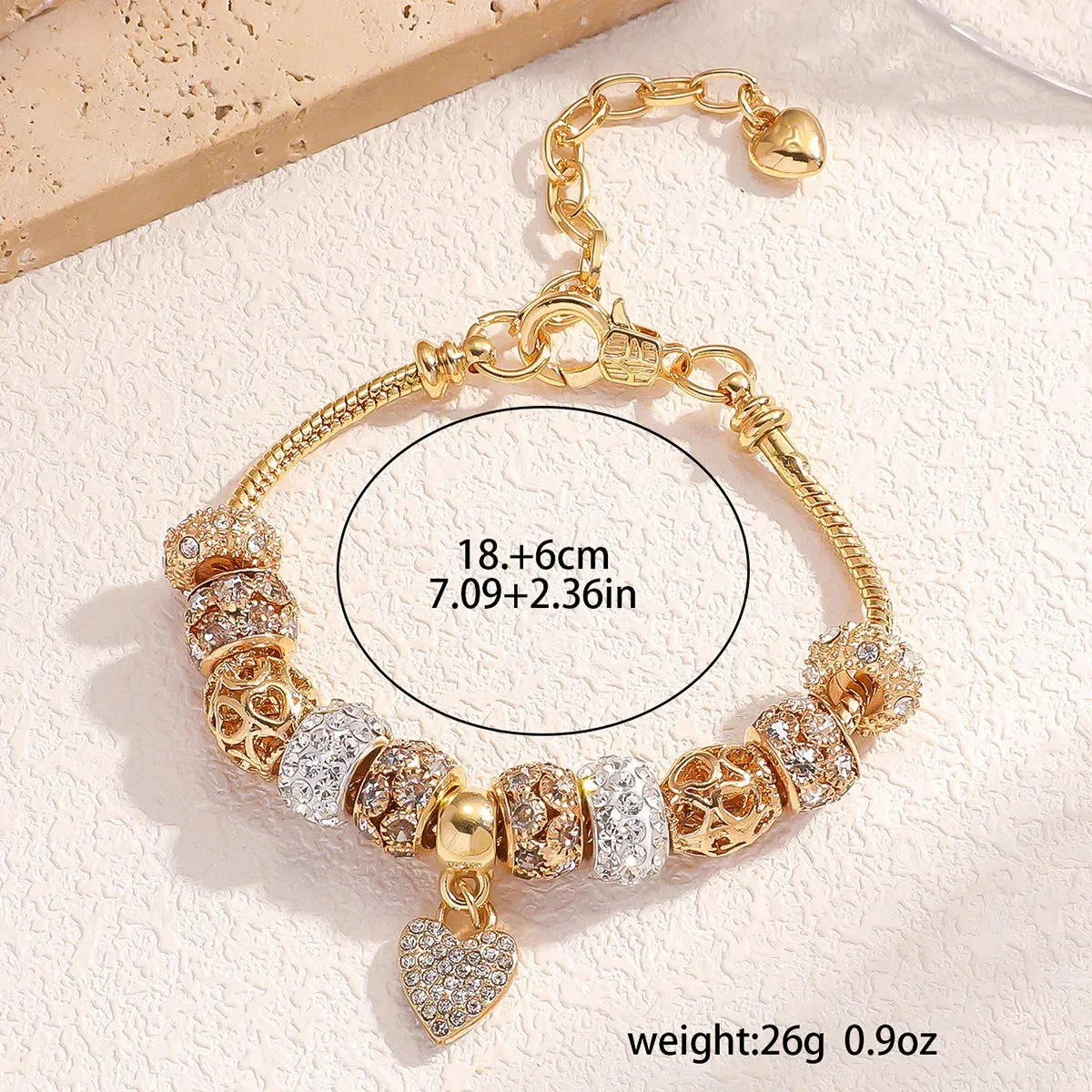 Women's DIY Multi Element Love Beaded Bracelet Date Travel Banquet Party Holiday Dressing Gift