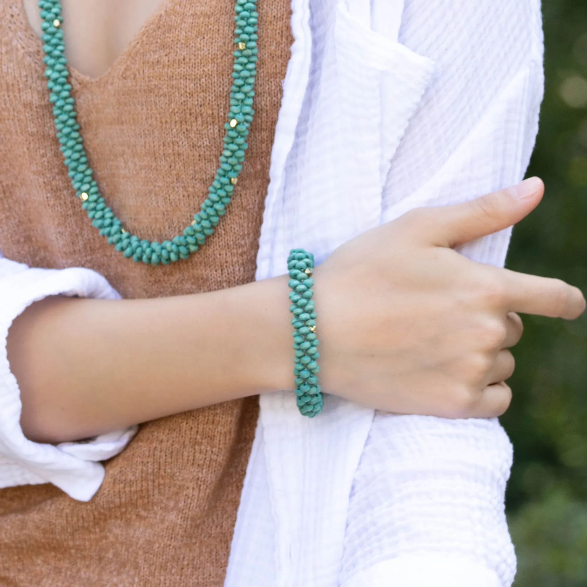 Wood Bead Rope Bracelet