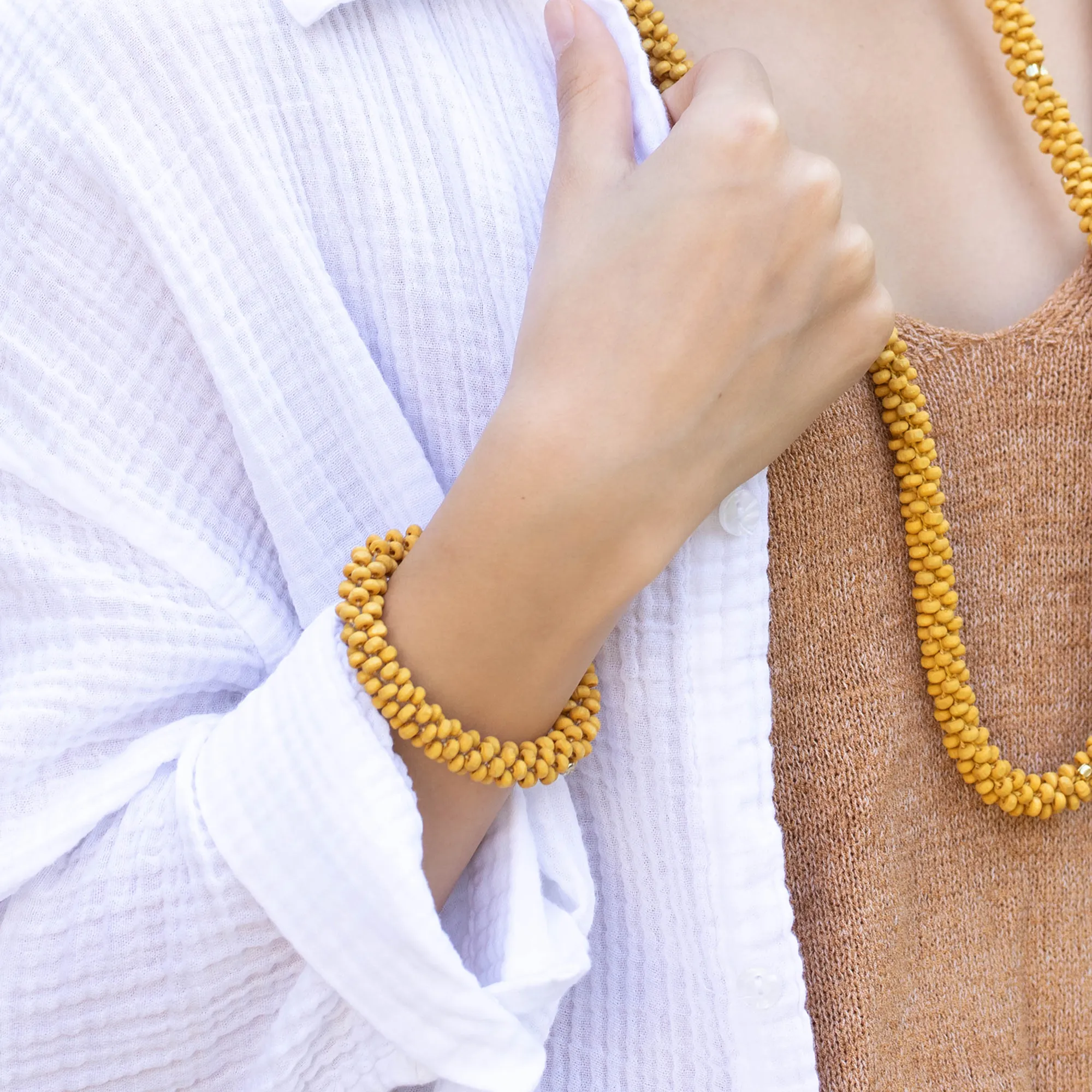 Wood Bead Rope Bracelet