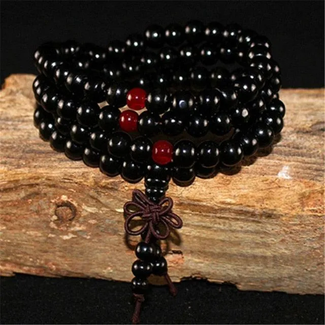Wooden Beaded Buddha Bracelet/Necklace