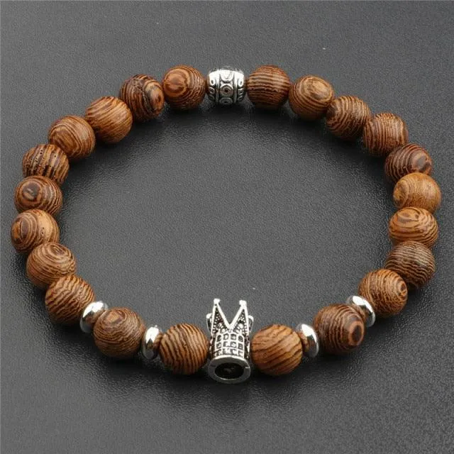 Wooden Beaded Buddha Bracelet/Necklace