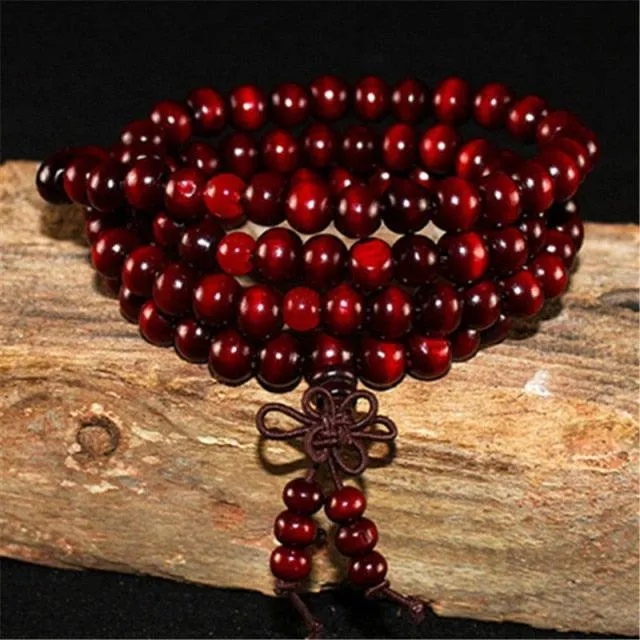 Wooden Beaded Buddha Bracelet/Necklace