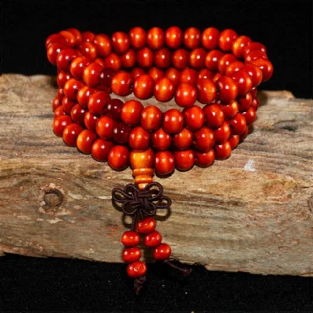 Wooden Beaded Buddha Bracelet/Necklace