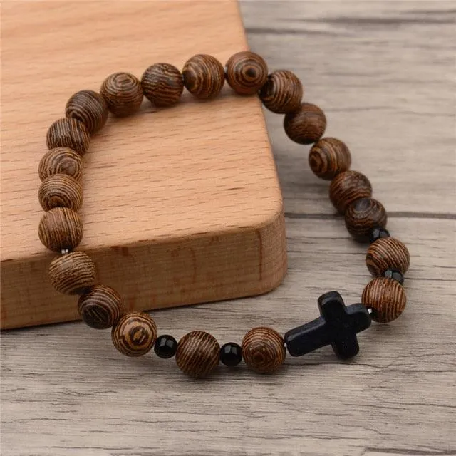 Wooden Beaded Buddha Bracelet/Necklace