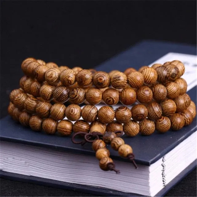Wooden Beaded Buddha Bracelet/Necklace