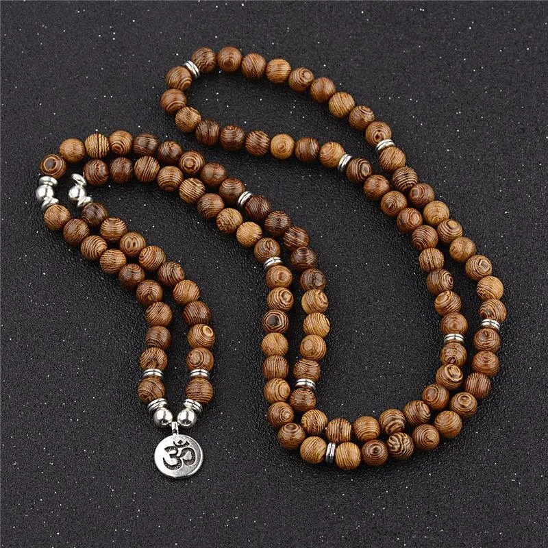Wooden Beaded Buddha Bracelet/Necklace