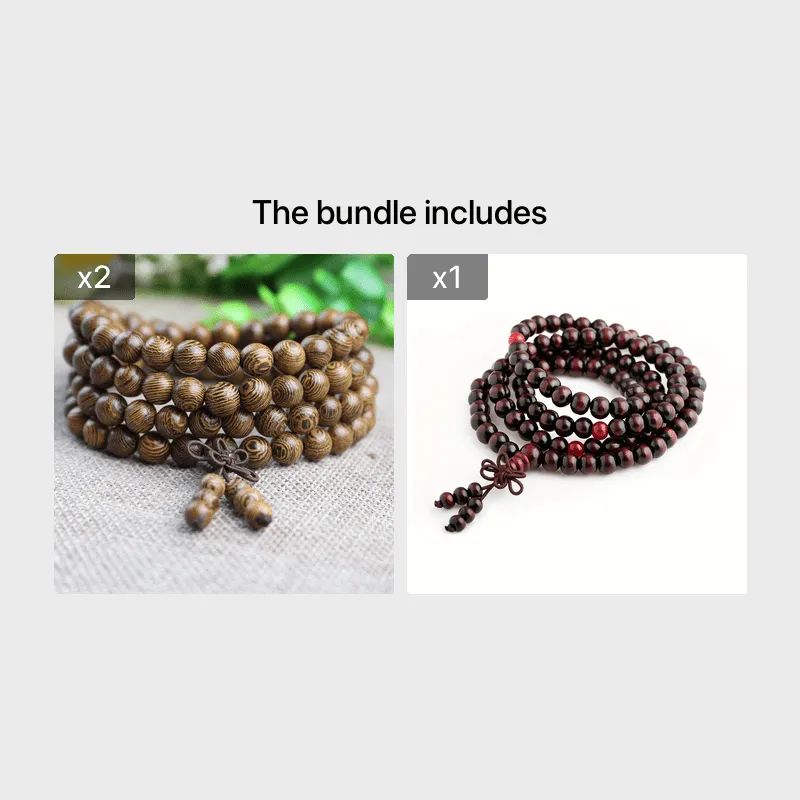 Wooden Rosary Bracelet Buddha Beads Gift