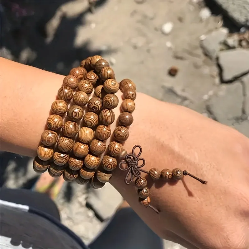 Wooden Rosary Bracelet Buddha Beads Gift