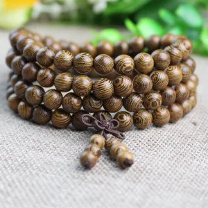 Wooden Rosary Bracelet Buddha Beads Gift