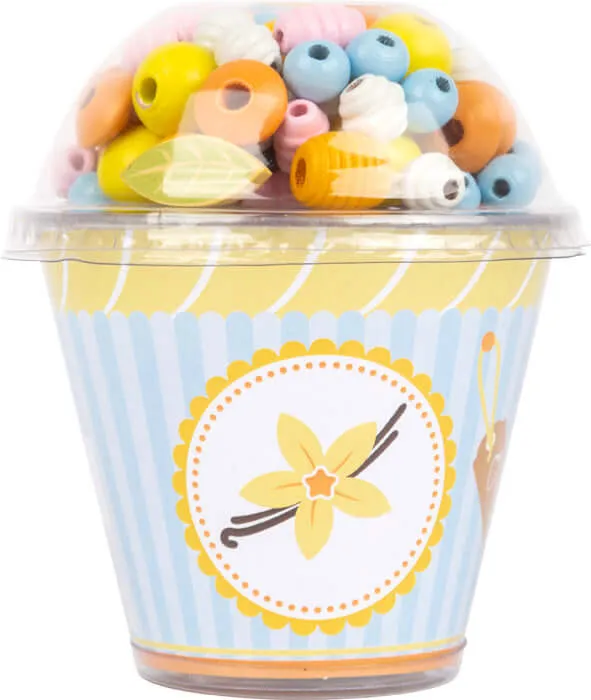 Wooden Threading Beads Cupcake