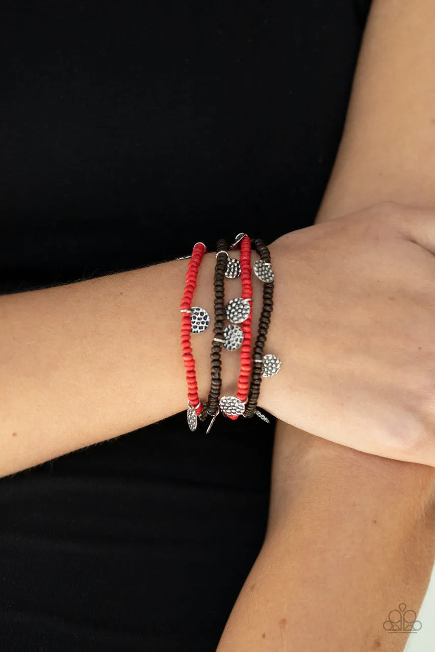 WOODn't Count on It Red Paparazzi Bracelet