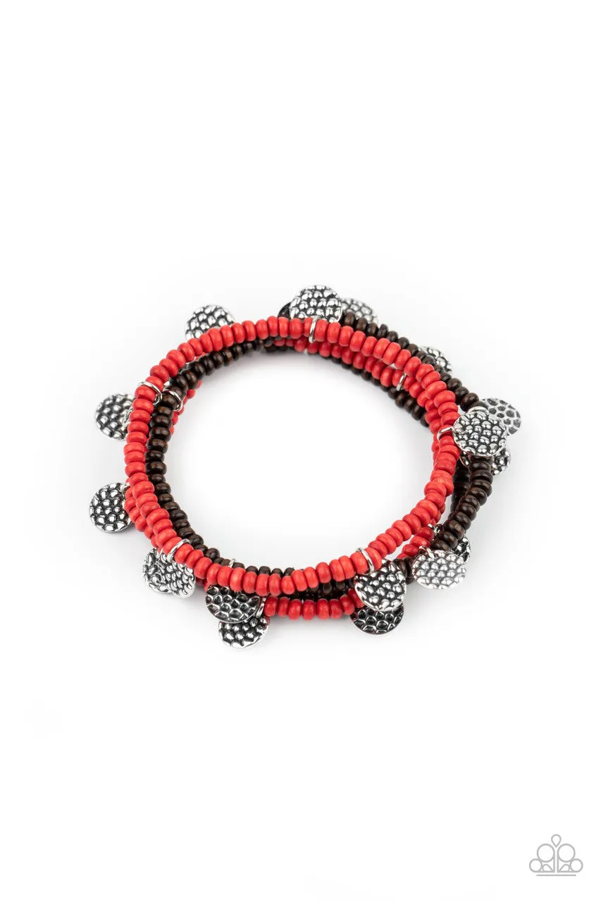 WOODn't Count on It Red Paparazzi Bracelet