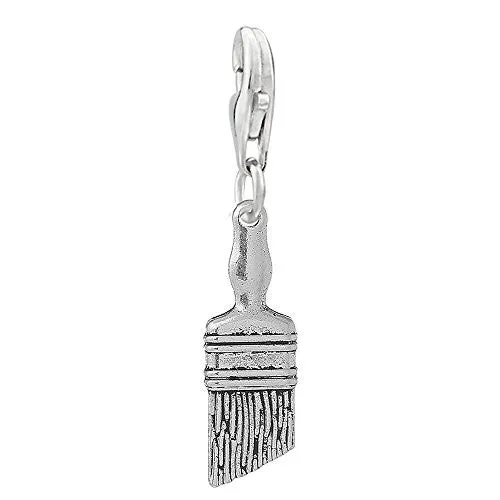 Work Tools Paint Brush Clip on Pendant Charm for Bracelet or Necklace
