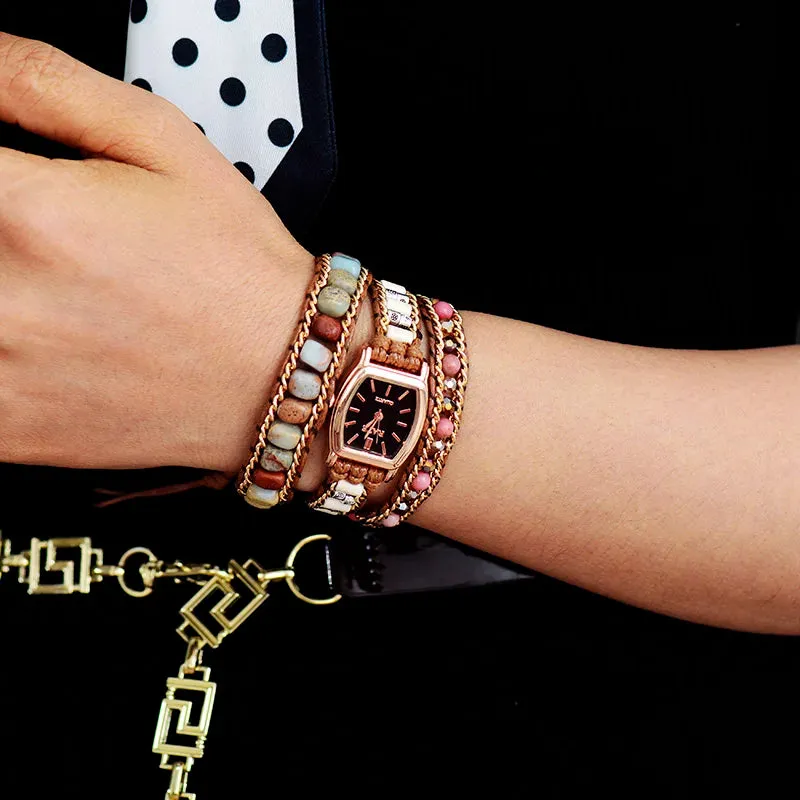 Wrap Jasper Stones Crystal Watch
