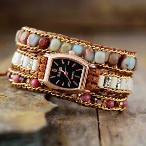 Wrap Jasper Stones Crystal Watch
