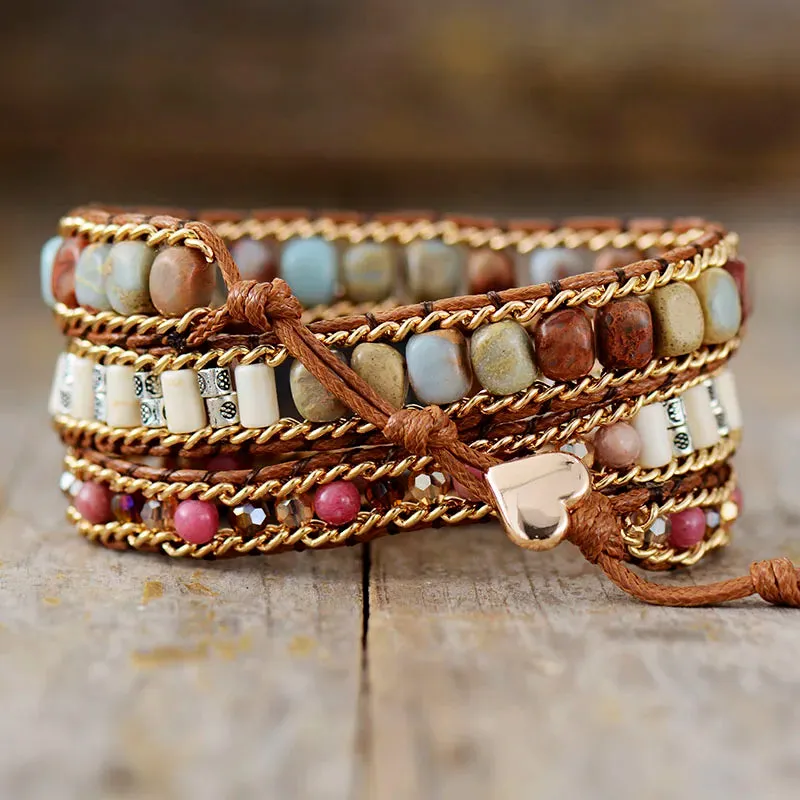 Wrap Jasper Stones Crystal Watch