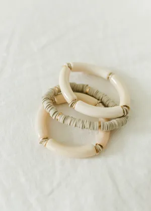 X Gray and Cream Bracelet Set