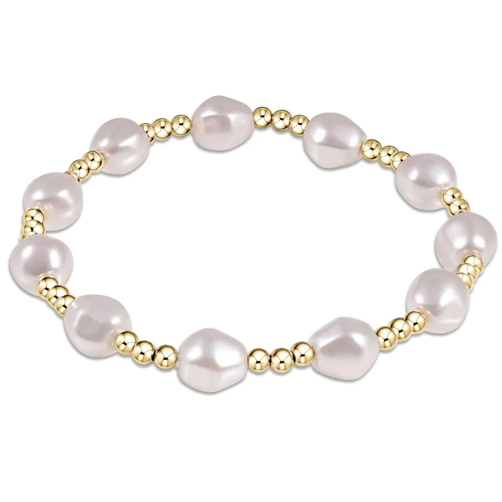 XL ENewton Extends Admire Gold 3mm Bead Bracelet- Pearl