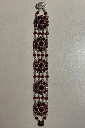 Yolanta Collection, Red Rosettes, Swarovsky Crystal Bracelet