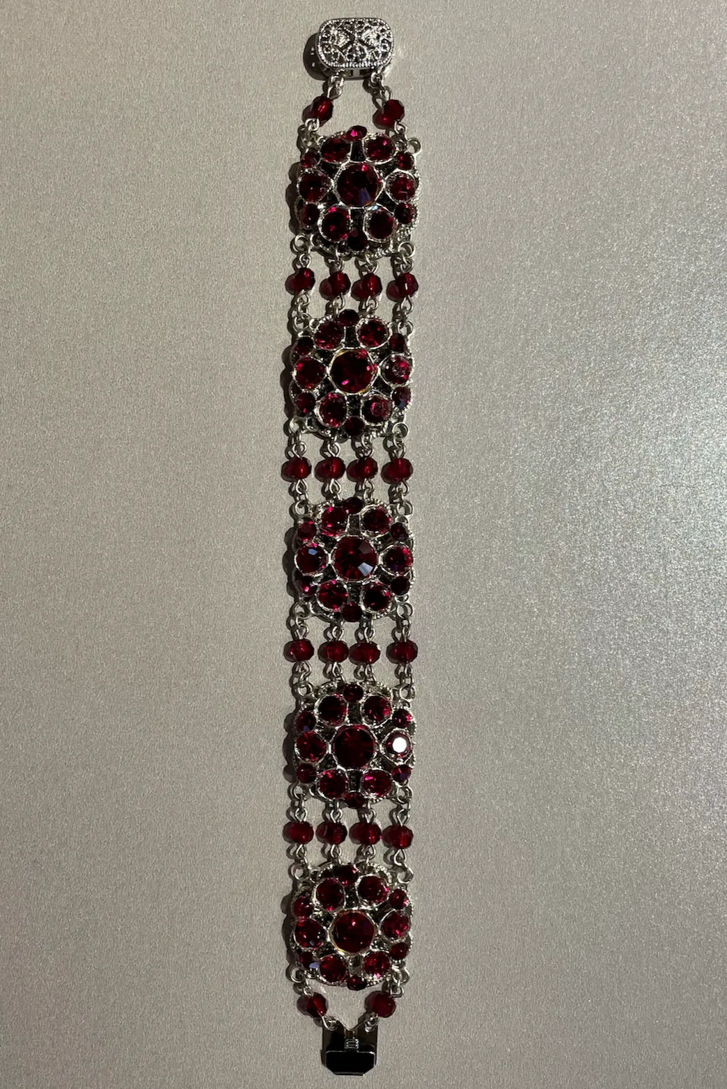 Yolanta Collection, Red Rosettes, Swarovsky Crystal Bracelet